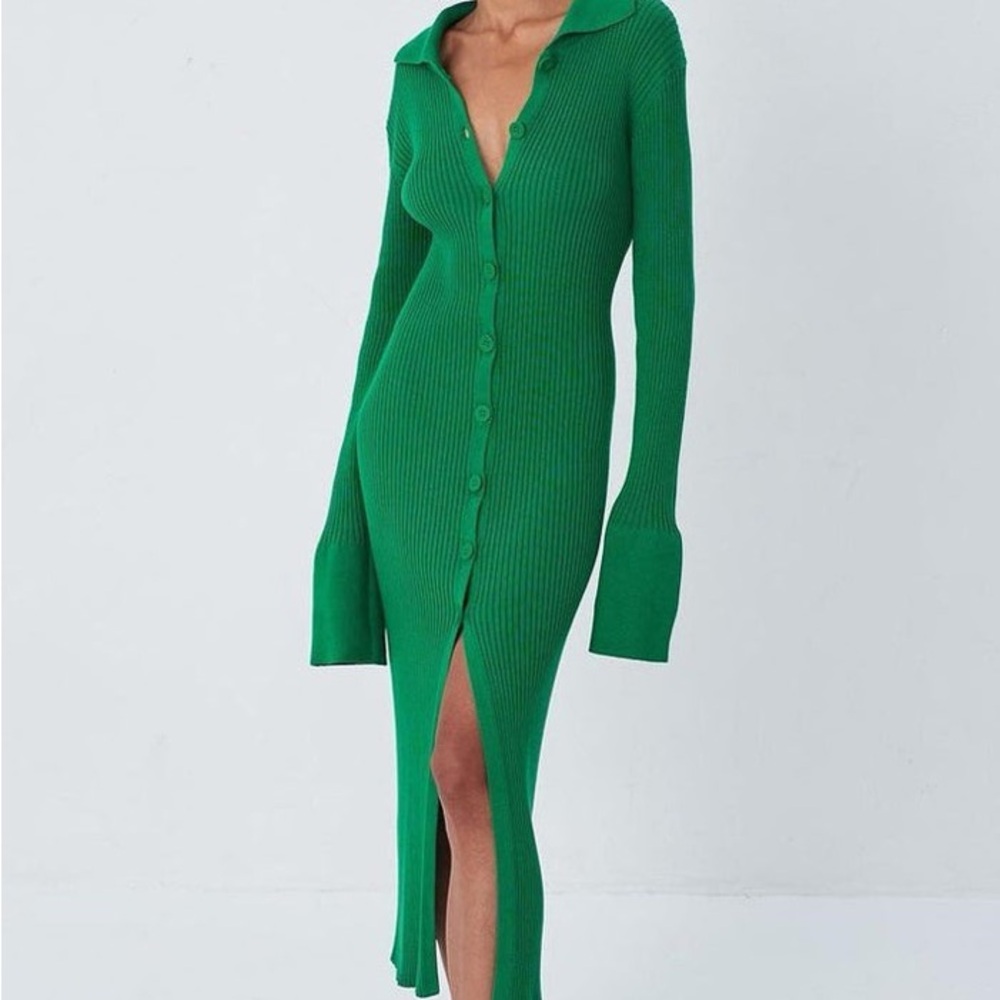 Yasshirta Elegant Green Knit Dress